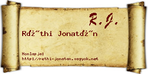 Réthi Jonatán névjegykártya